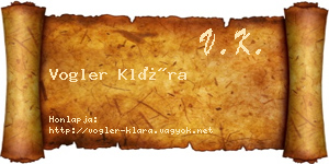 Vogler Klára névjegykártya